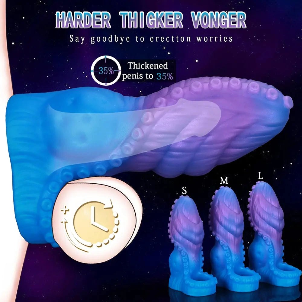 Blue purple tentacle texture fantasy dildo, photo 6