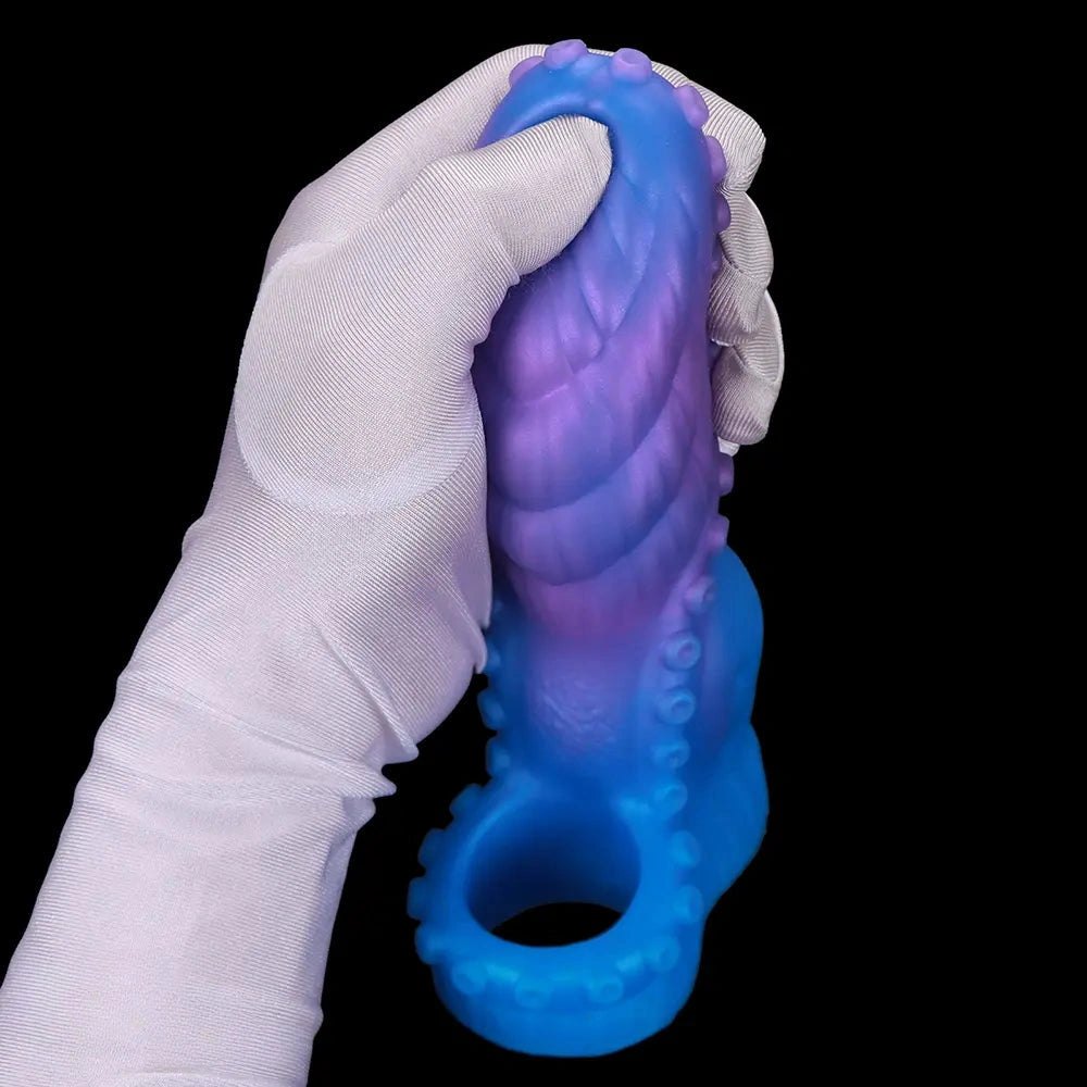 Blue purple tentacle texture fantasy dildo, photo 7