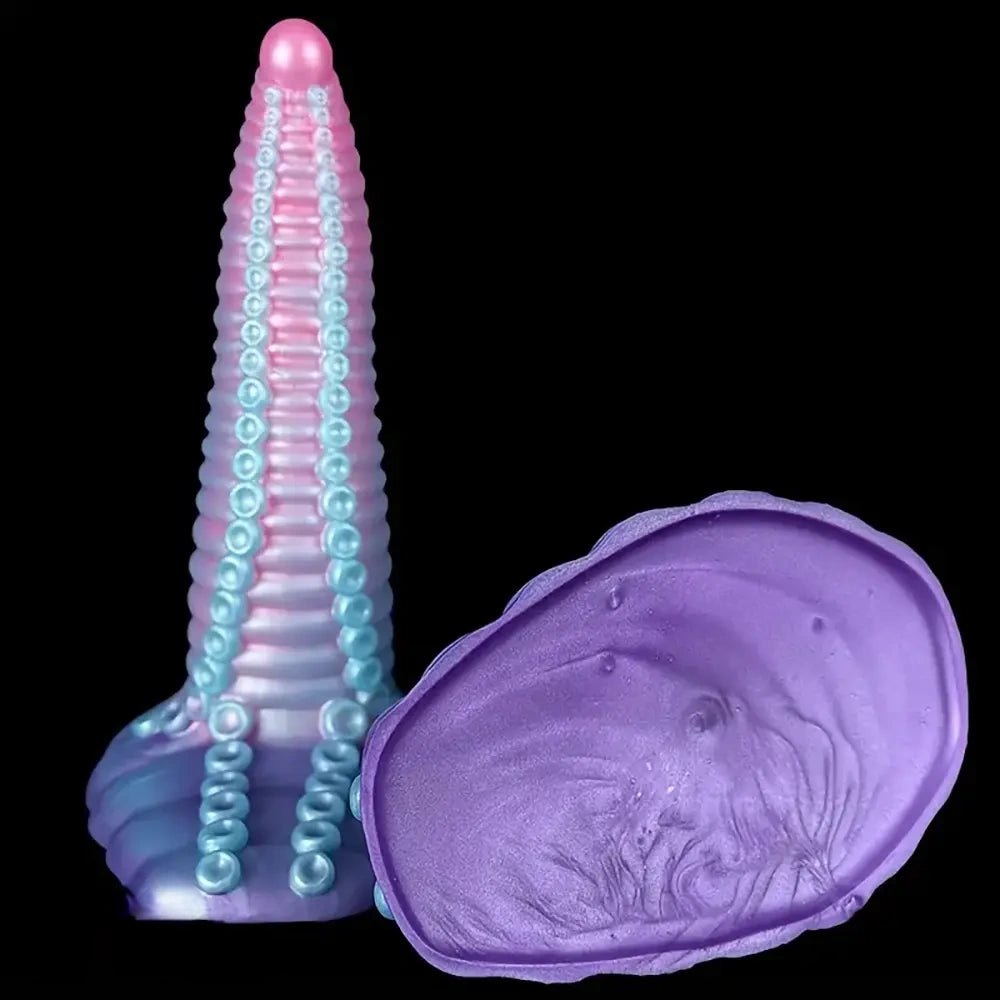 Pink purple tentacle textured fantasy dildo, photo 6