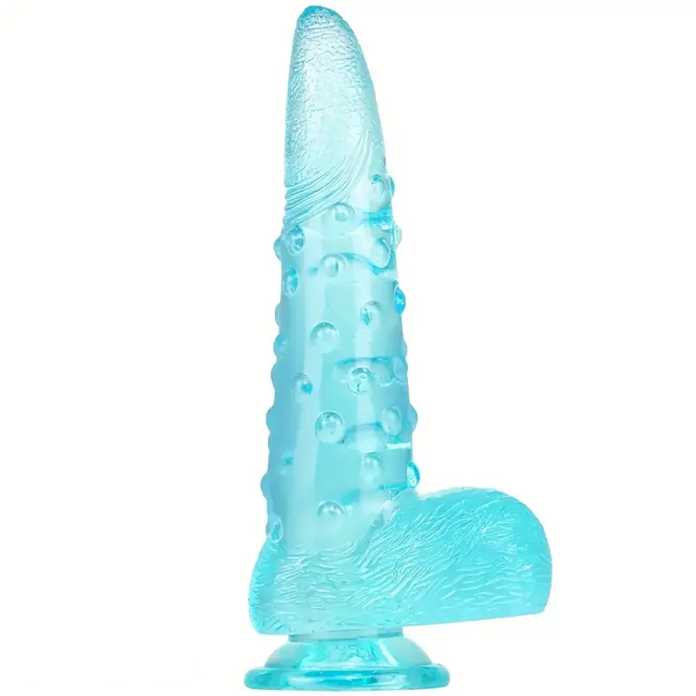 Green translucent tentacle textured dildo