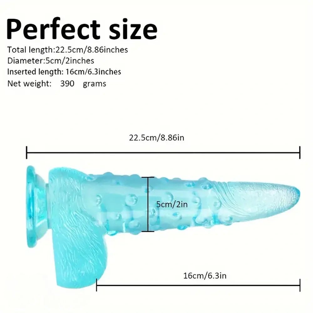 Translucent tentacle textured dildo, photo 10