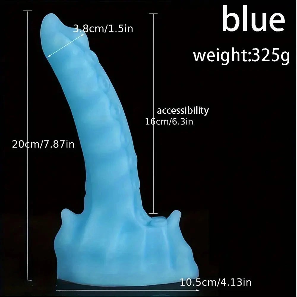 Blue tentacle textured fantasy dildo