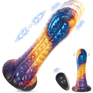 Blue and orange tentacle vibrating dildo, photo 1