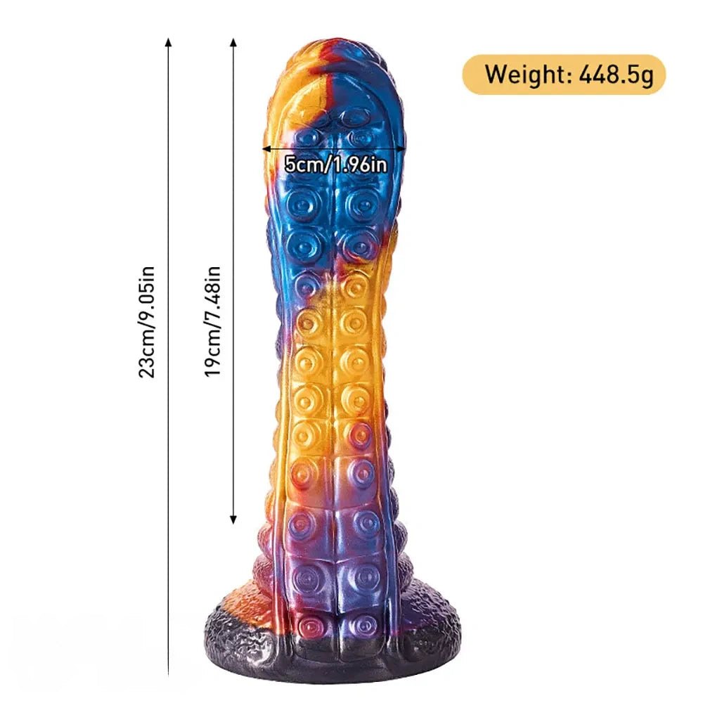 Blue and orange tentacle vibrating dildo, photo 7