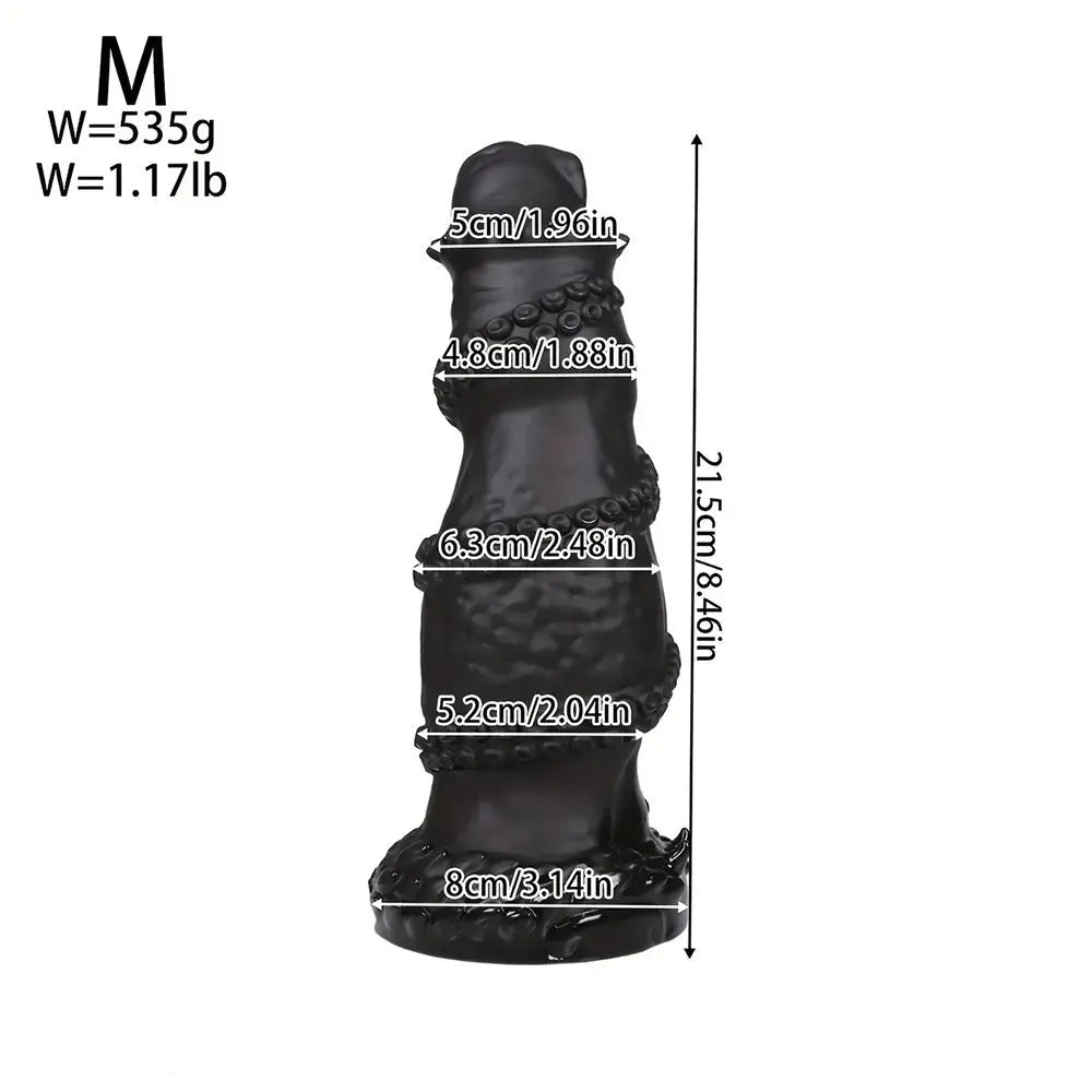 Black tentacle-wrapped fantasy dildo