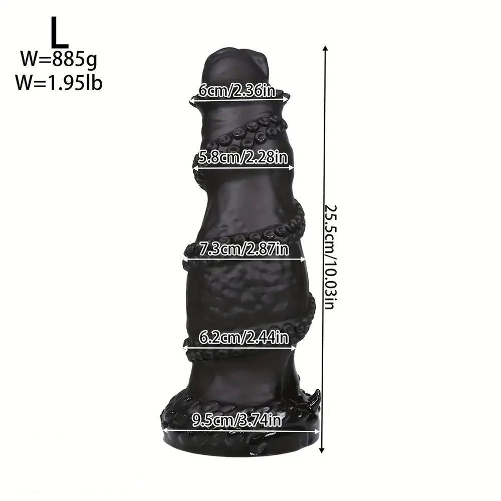 Black tentacle-wrapped fantasy dildo