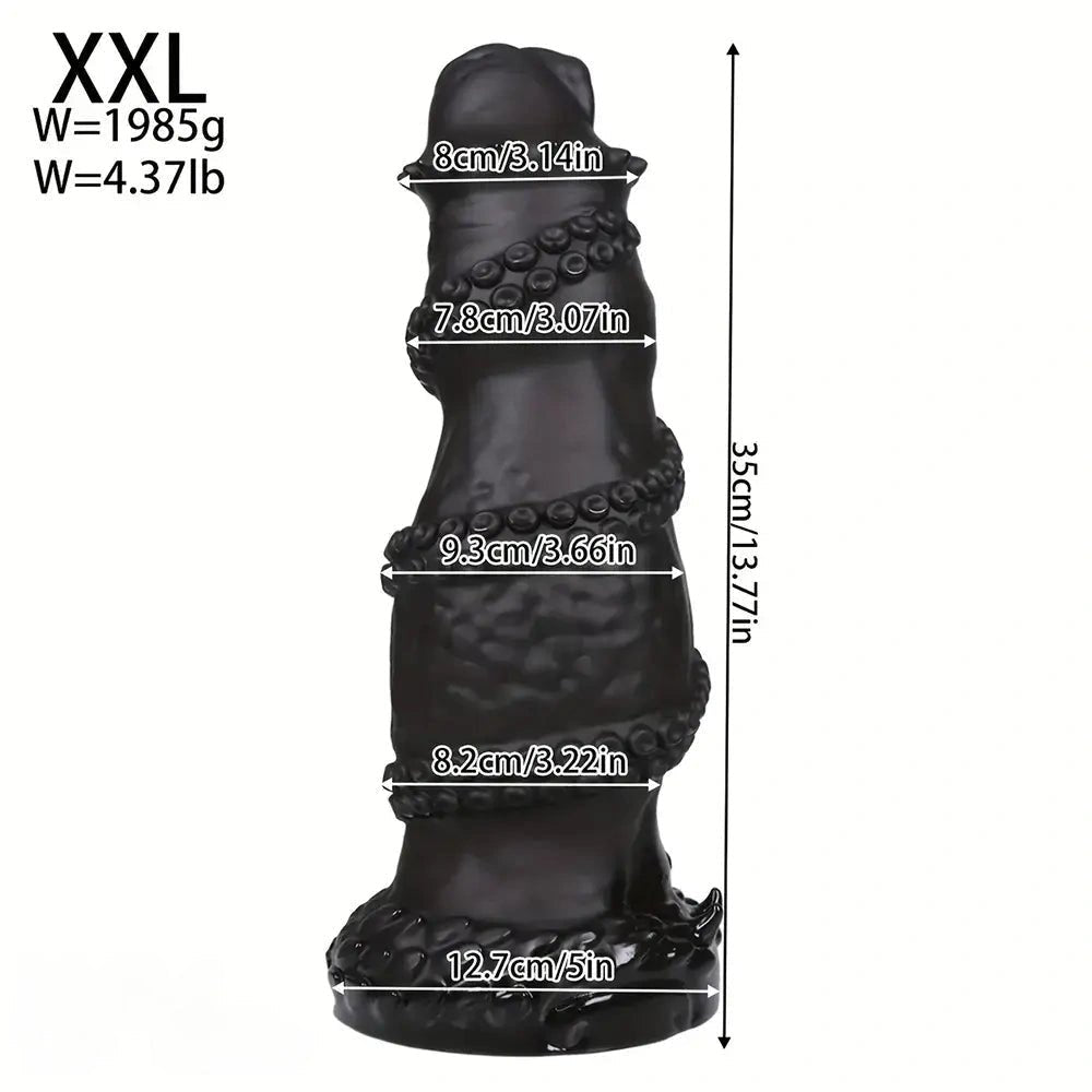 Black tentacle-wrapped fantasy dildo