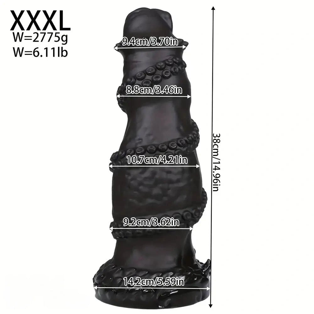 Black tentacle-wrapped fantasy dildo