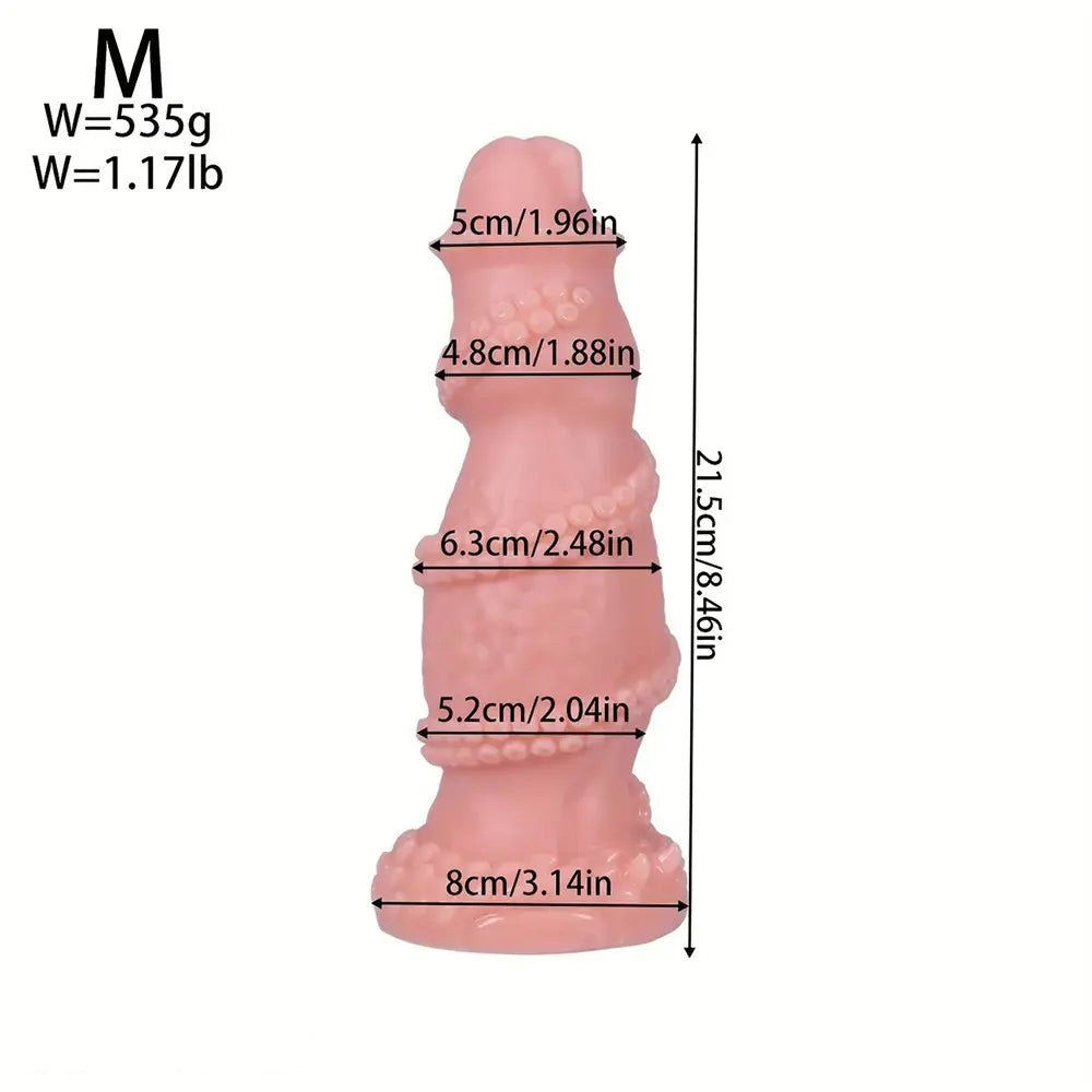 Flesh tentacle-wrapped fantasy dildo