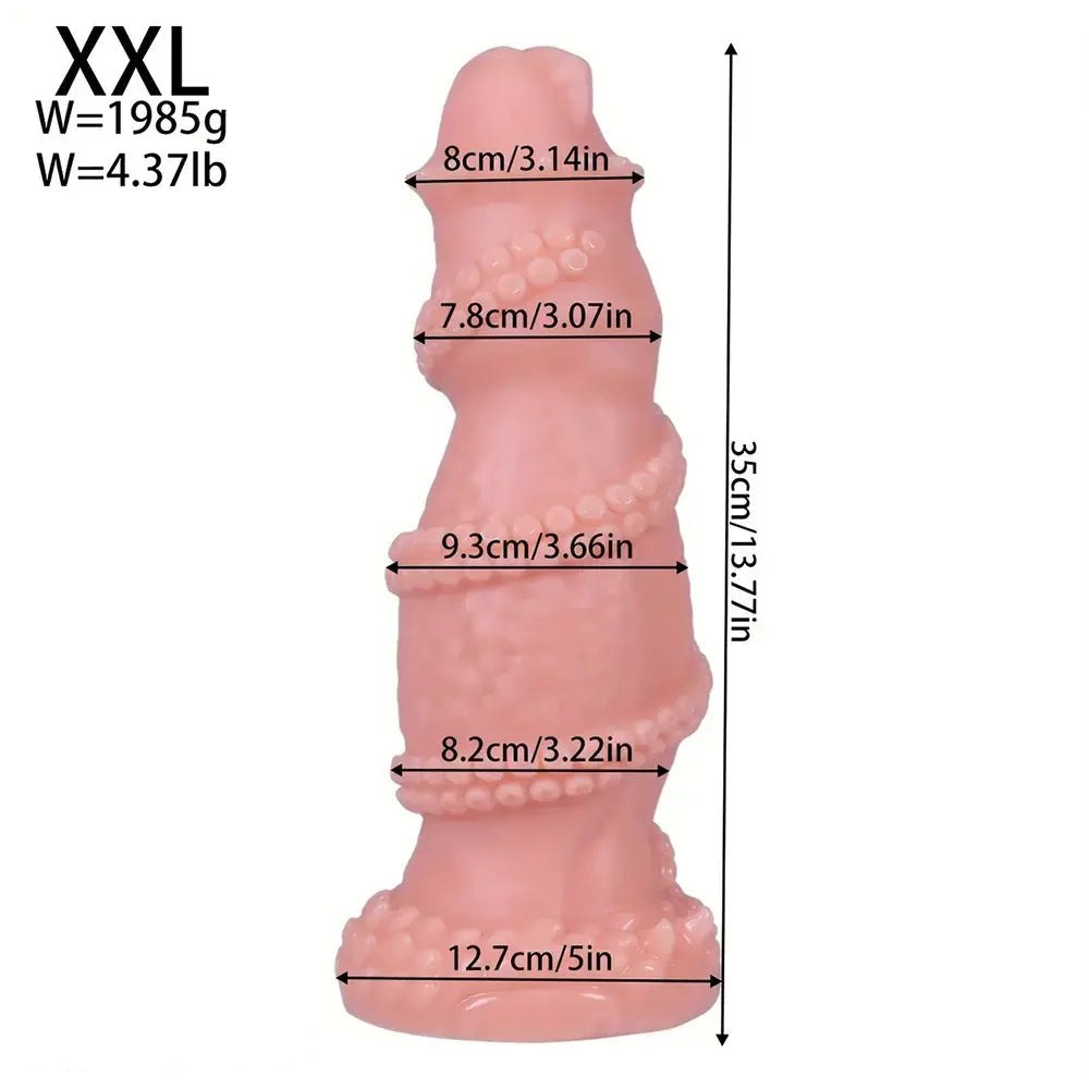 Flesh tentacle-wrapped fantasy dildo