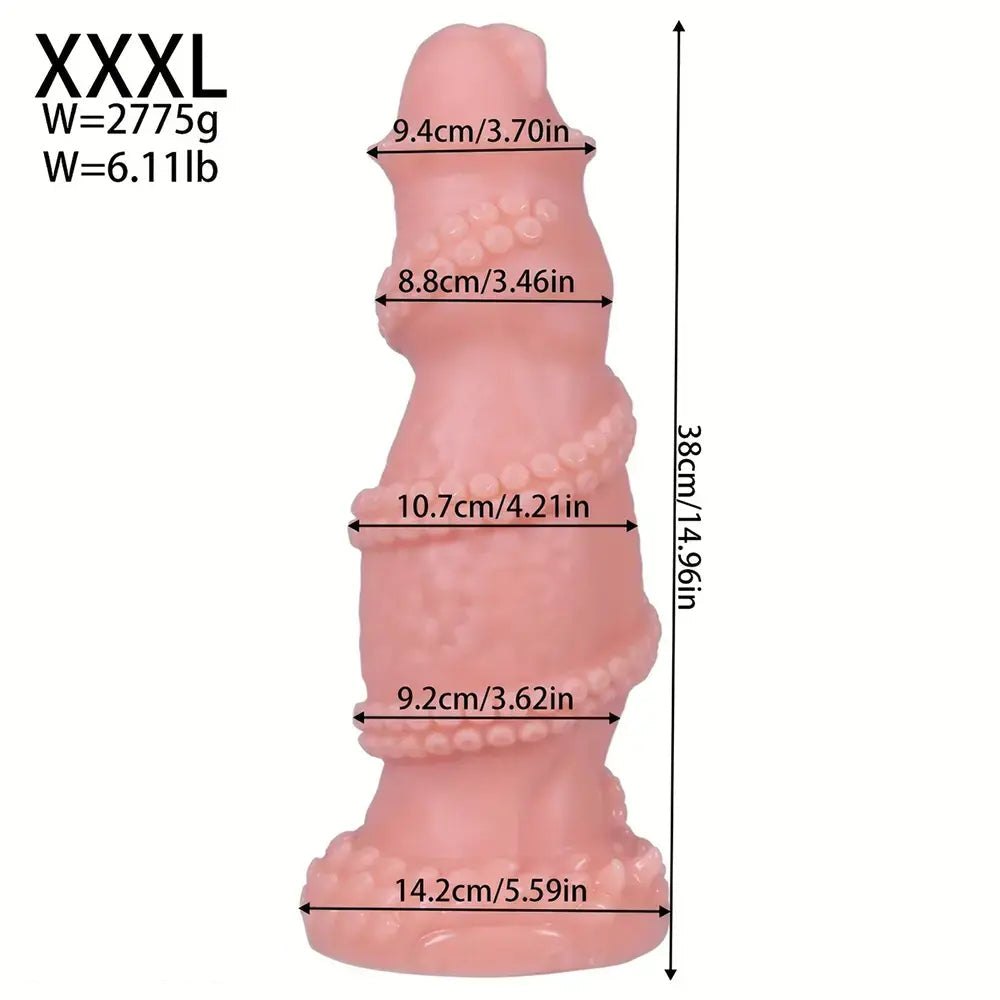 Flesh tentacle-wrapped fantasy dildo