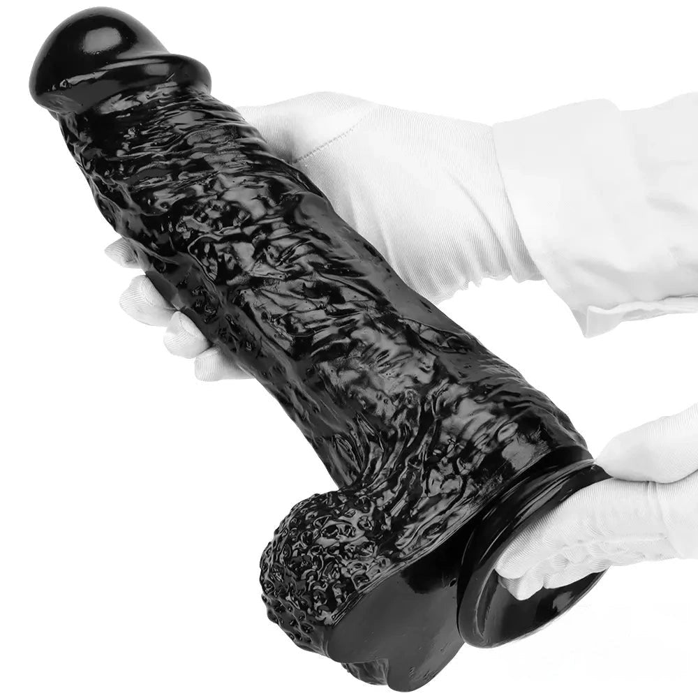 Textured realistic dildo with suction cup base, photo 12