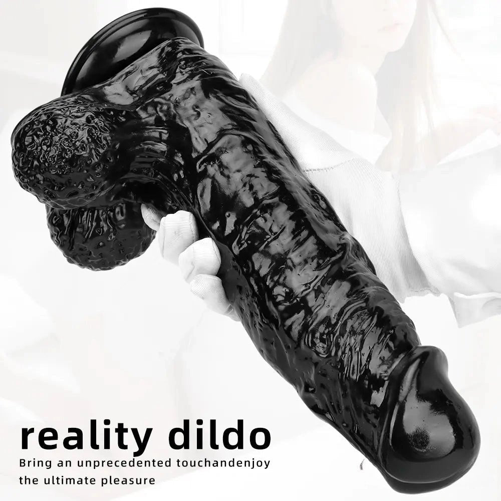 Textured realistic dildo with suction cup base, photo 2