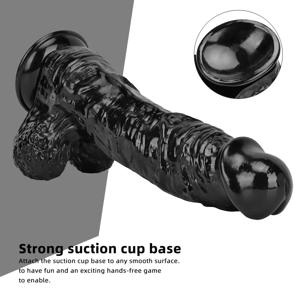 Textured realistic dildo with suction cup base, photo 4