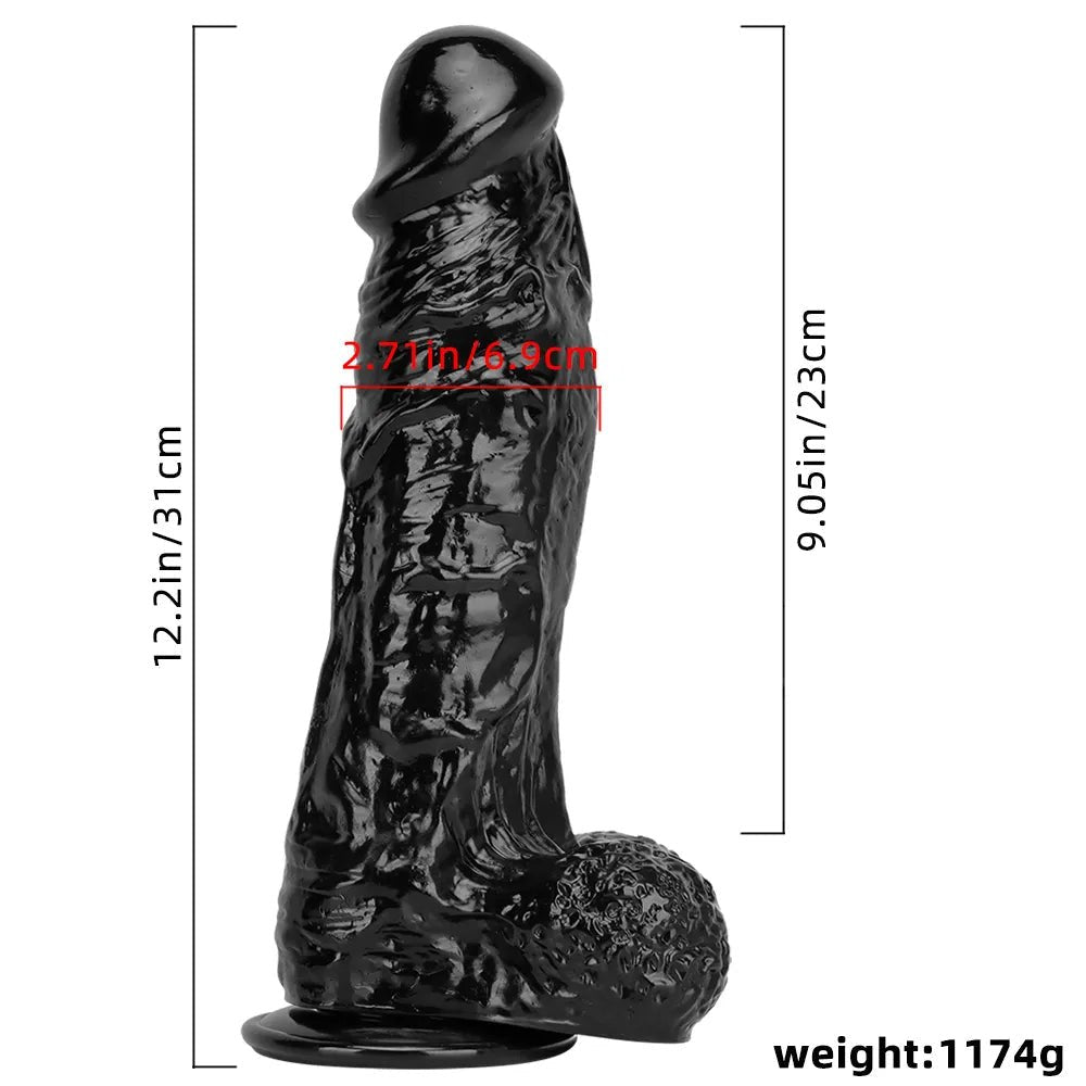 Textured realistic dildo with suction cup base, photo 7
