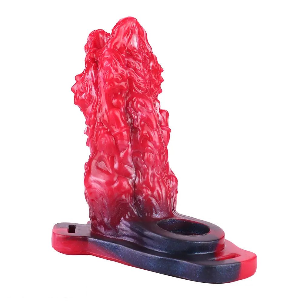 Red textured animal style silicone dildo, photo 4