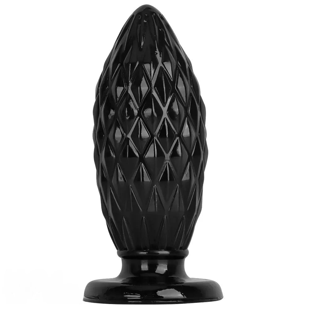 Black textured butt plug, photo 1