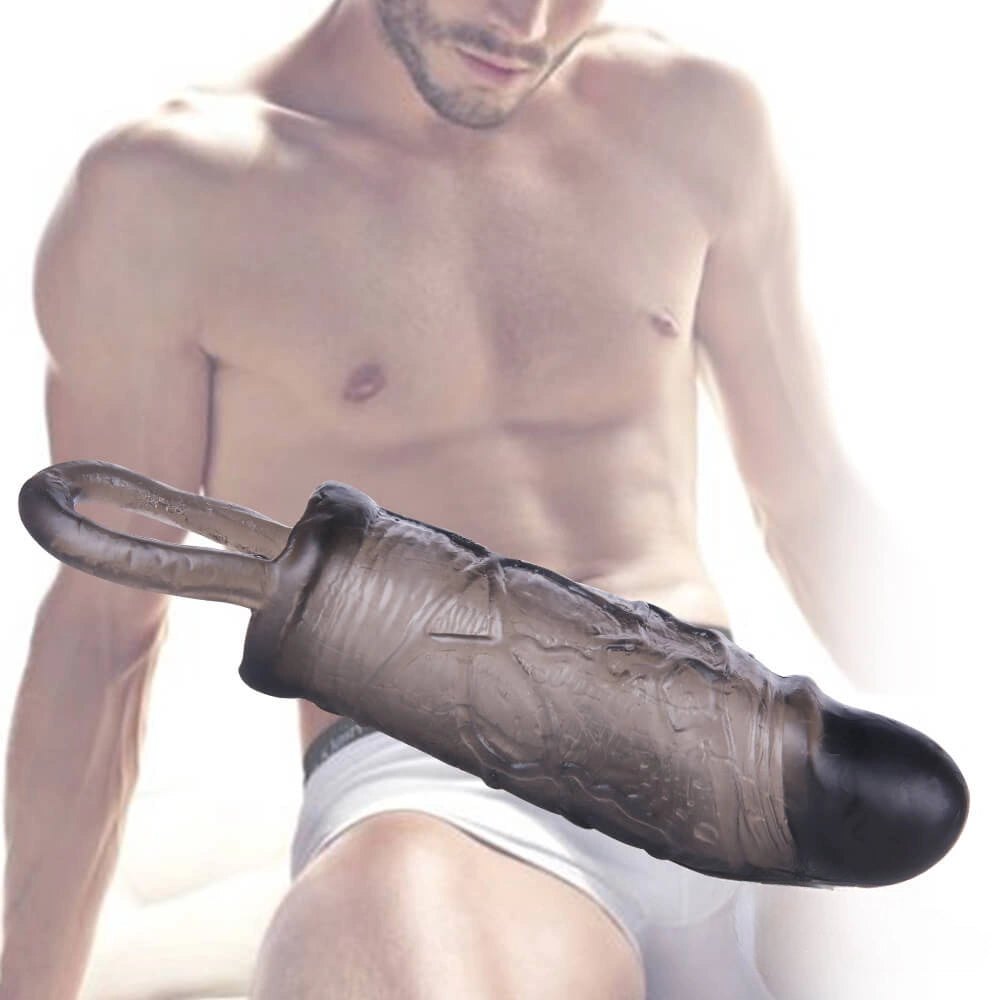 Black textured tpe cock sleeve, photo 8