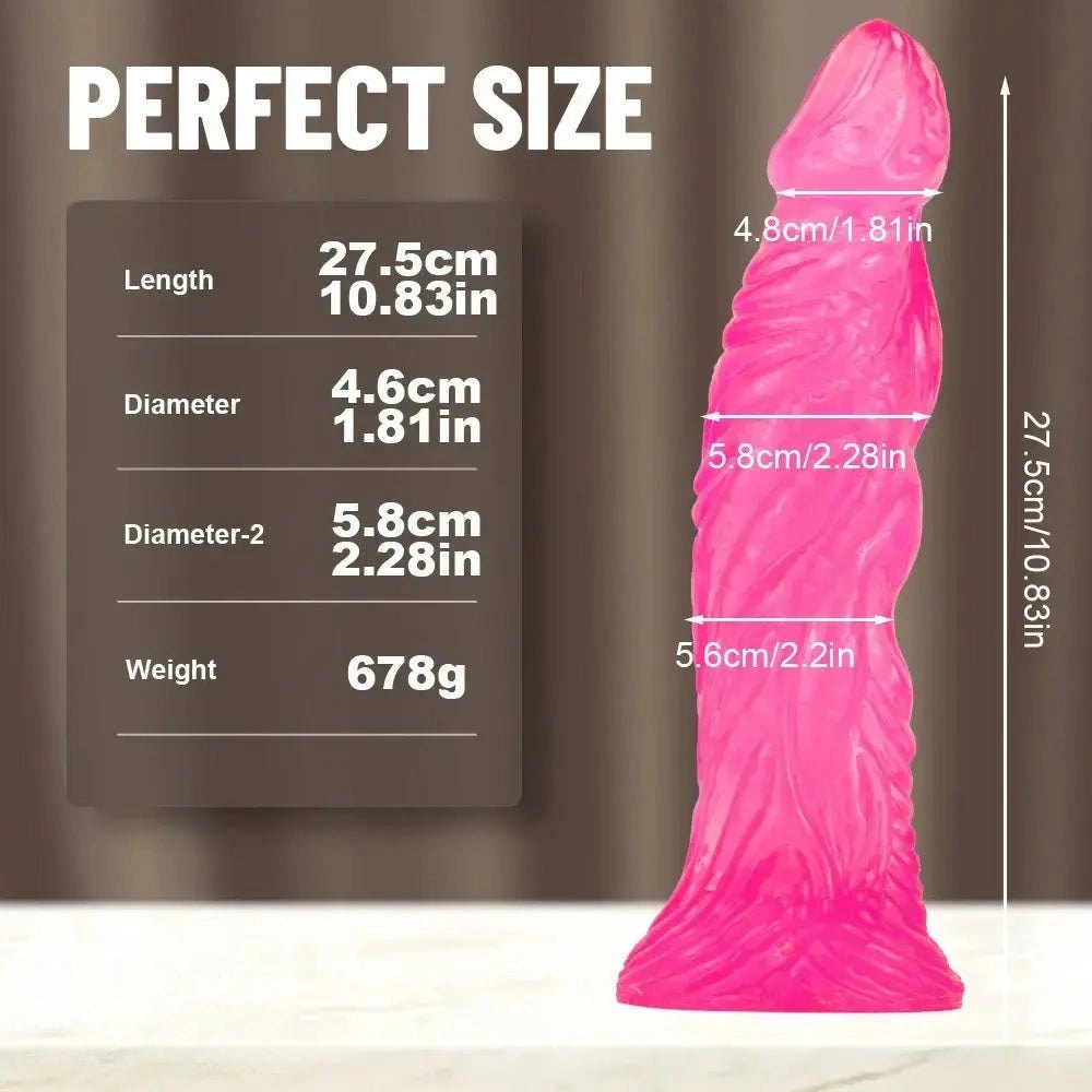 Pink textured bumpy PVC realistic dildo