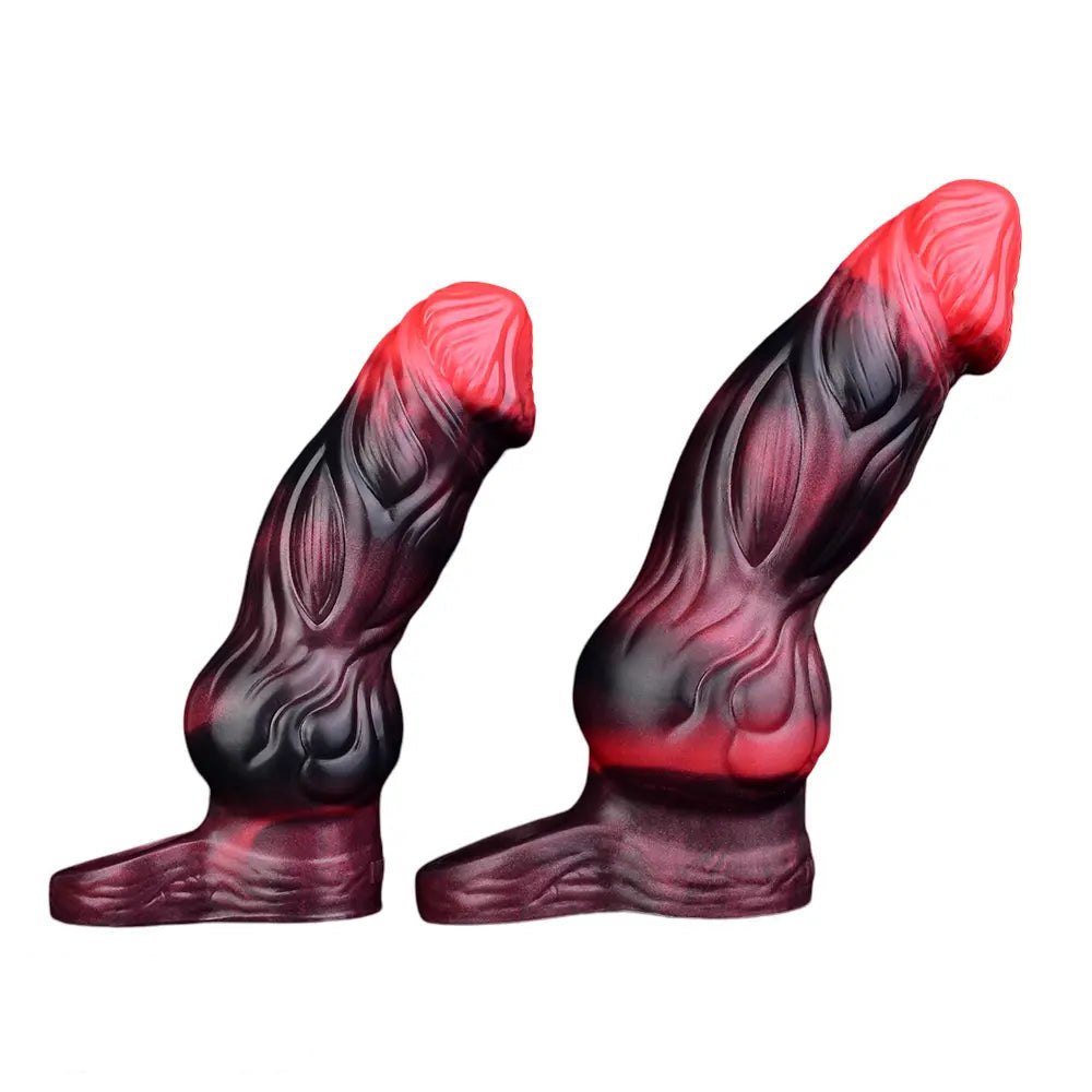 Red textured silicone fantasy cock sleeve, photo 5