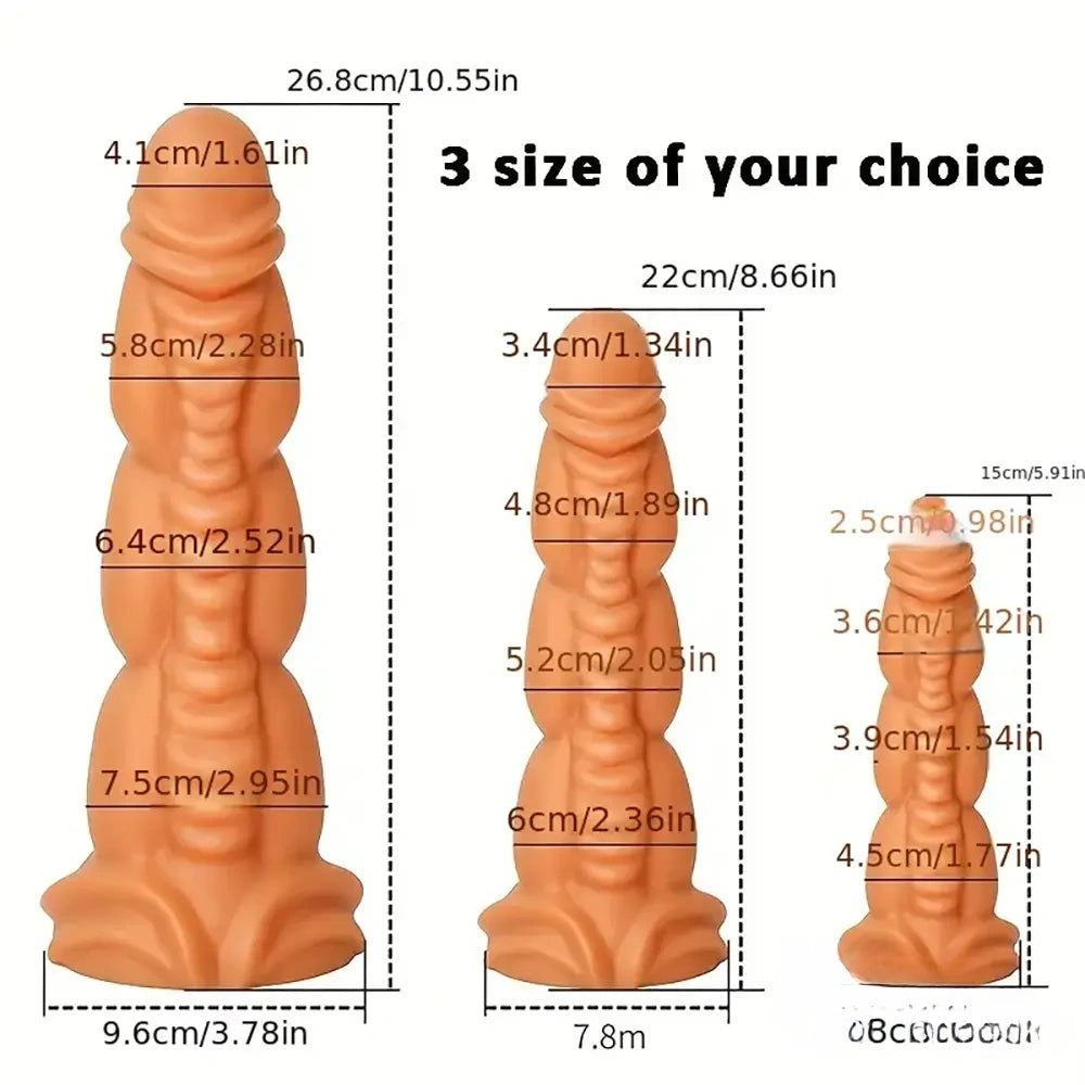 Metallic gold textured fantasy silicone dildo, photo 11