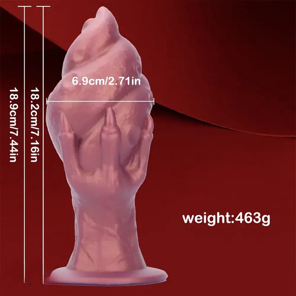 Coffee sculpted fantasy hand dildo