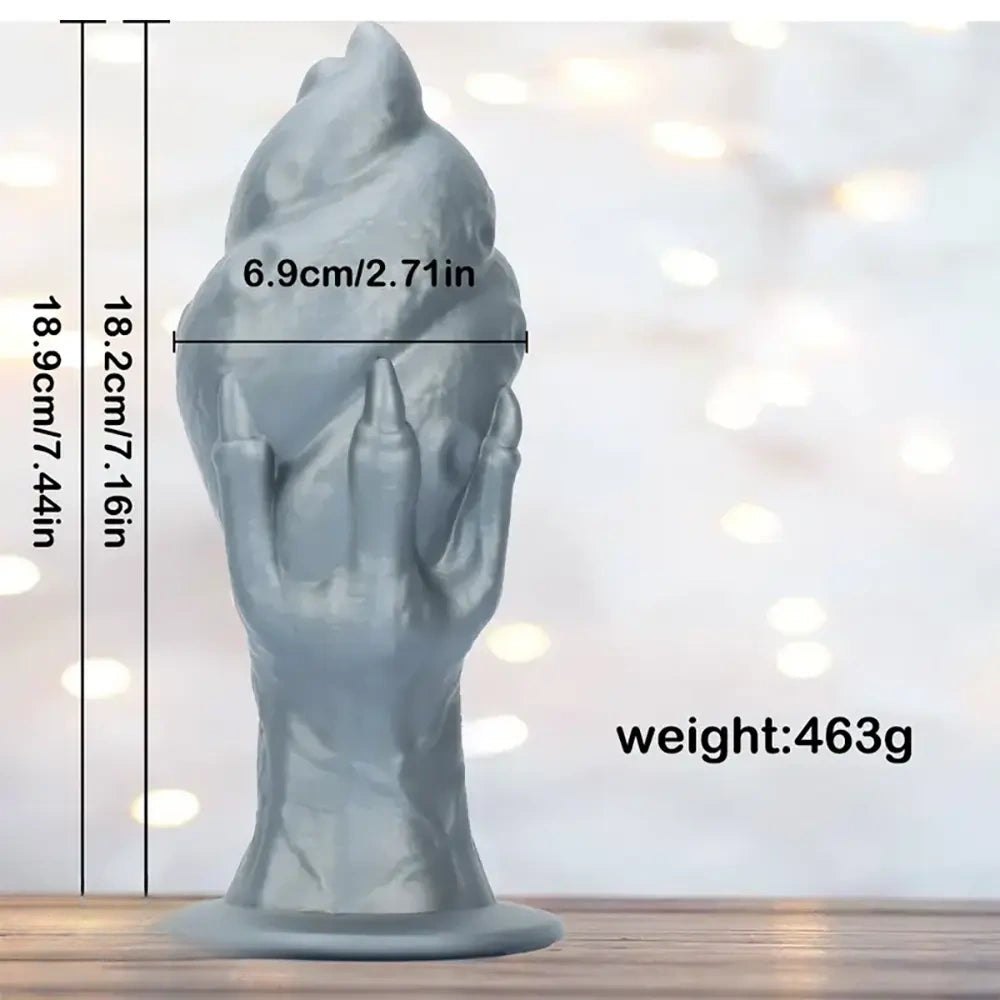 Indigo sculpted fantasy hand dildo