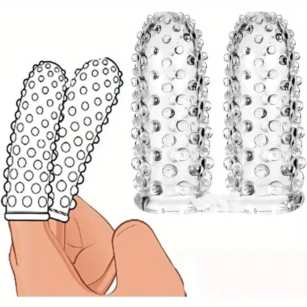 Clear textured tpe finger sleeve, photo 1