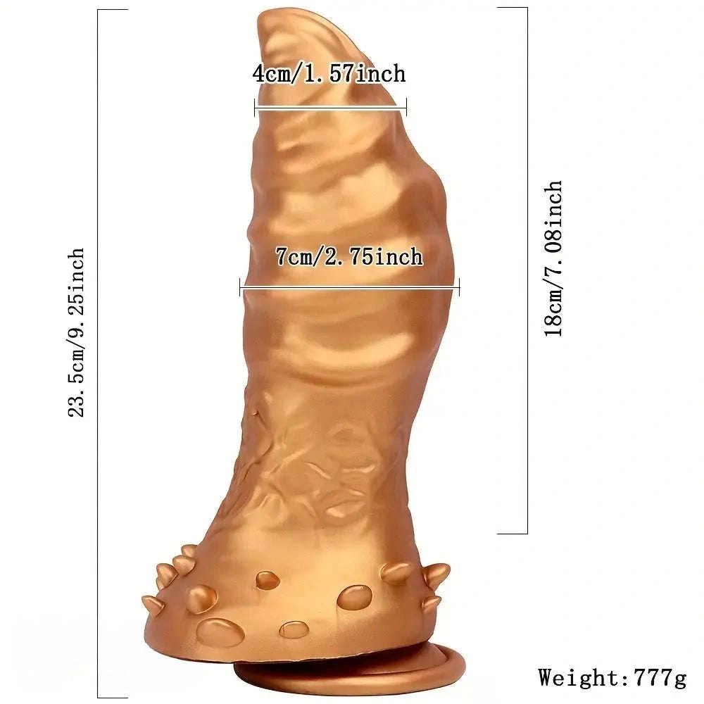 Gold textured thick anal butt plug, photo 5