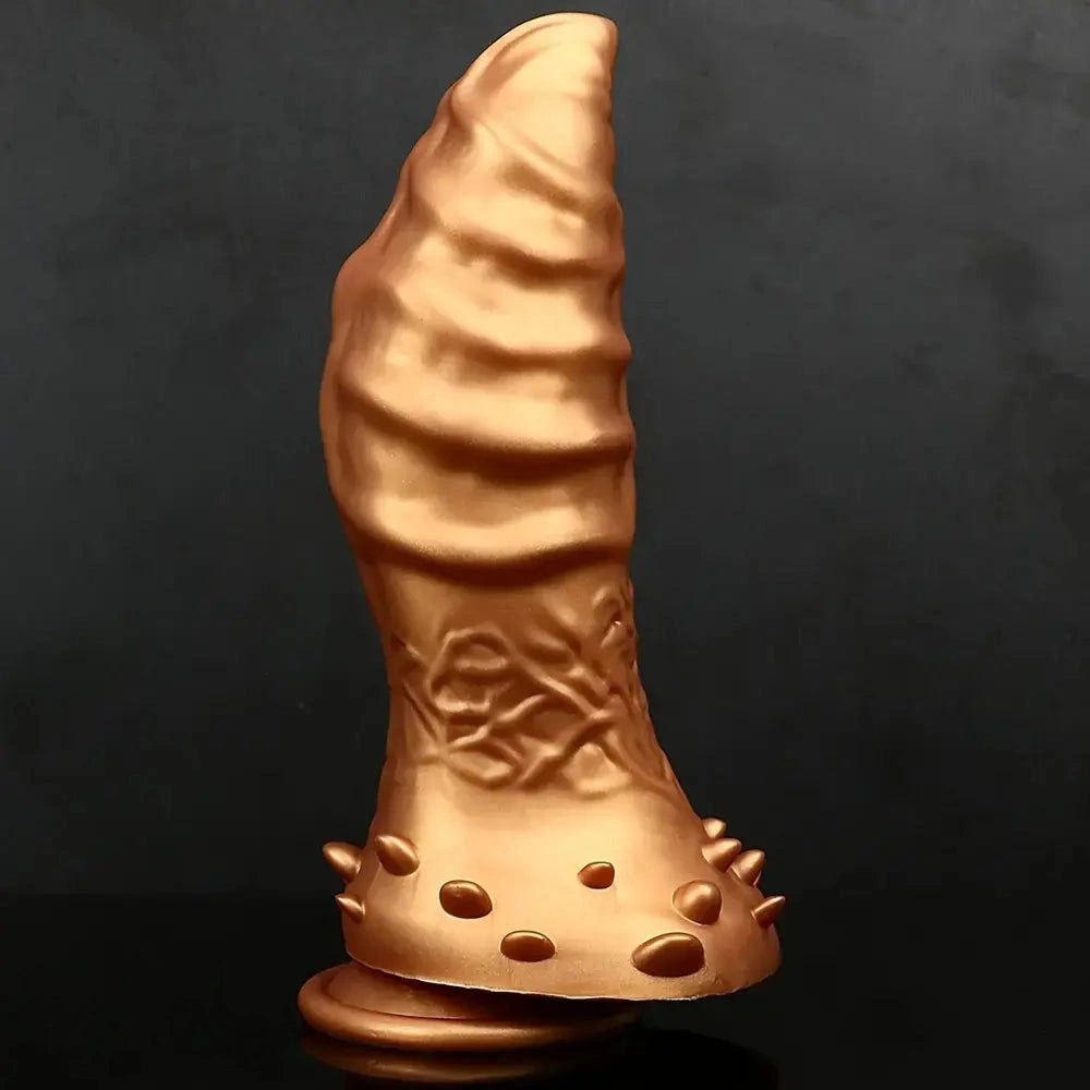 Gold textured thick anal butt plug, photo 6
