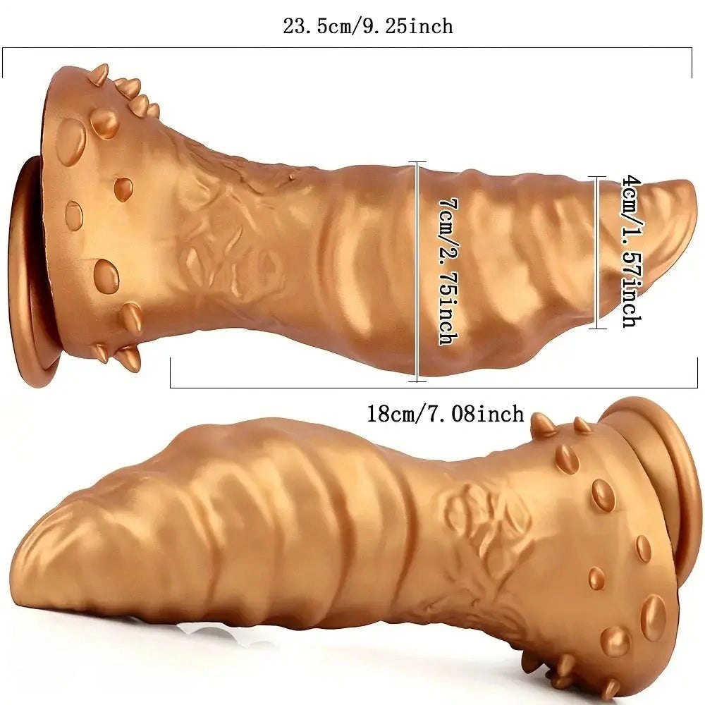 Gold textured thick anal butt plug, photo 8