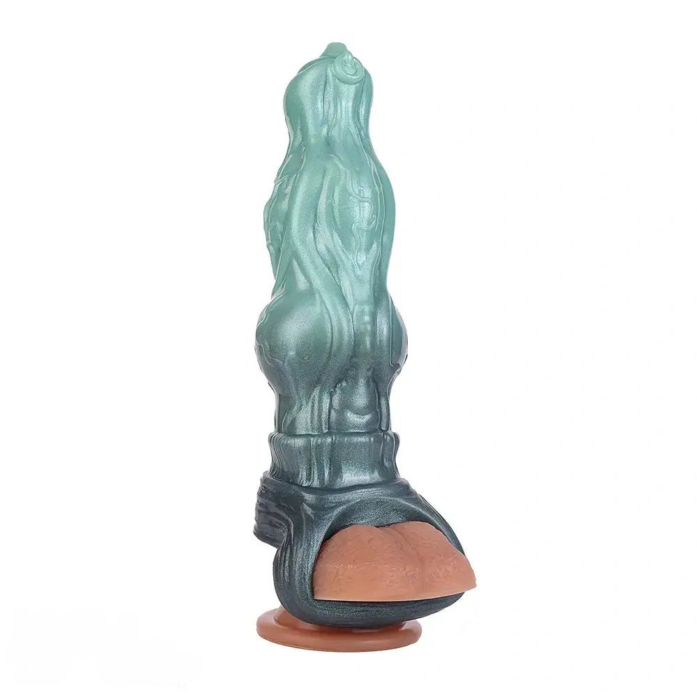 Textured green fantasy hound dildo, photo 10