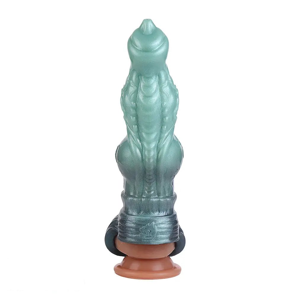 Textured green fantasy hound dildo, photo 13