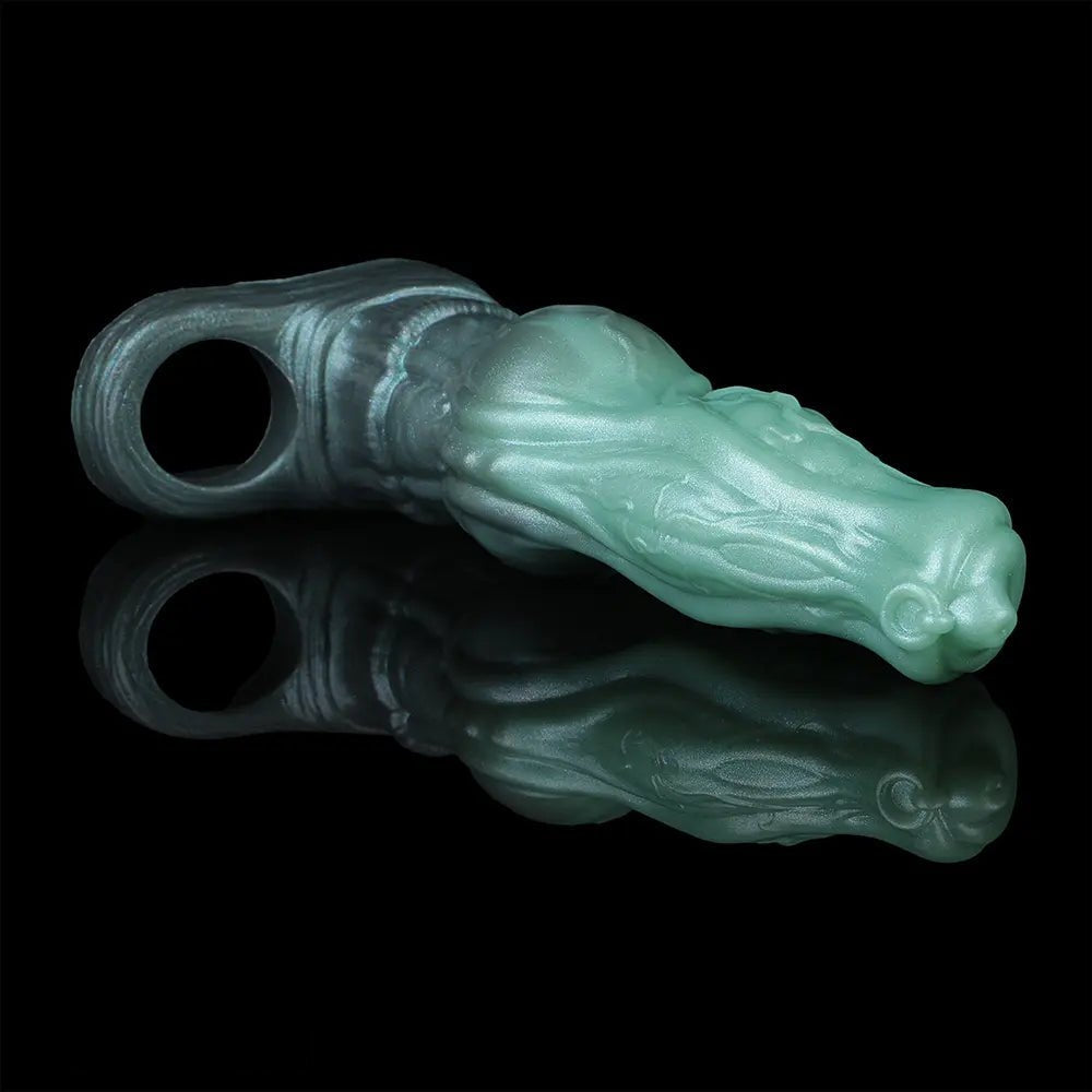 Textured green fantasy hound dildo, photo 15