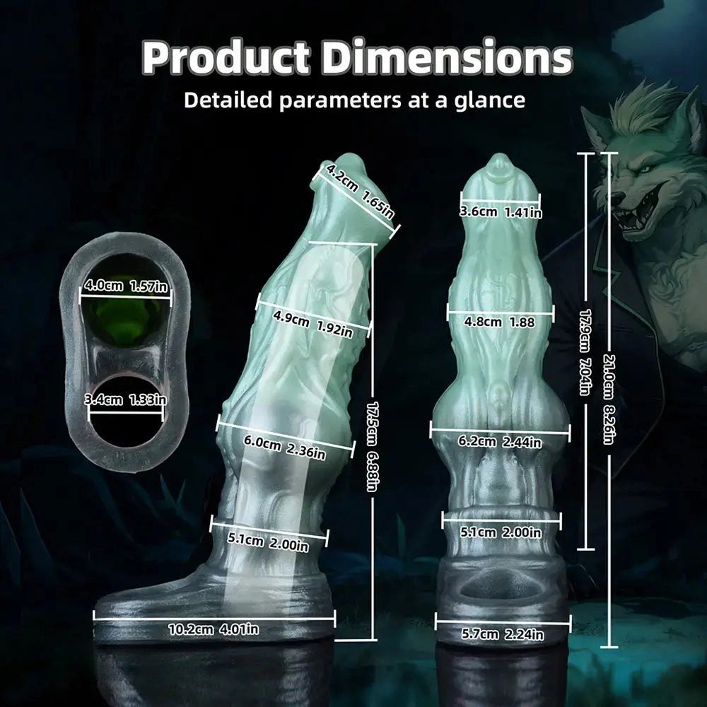 Textured green fantasy hound dildo, photo 4