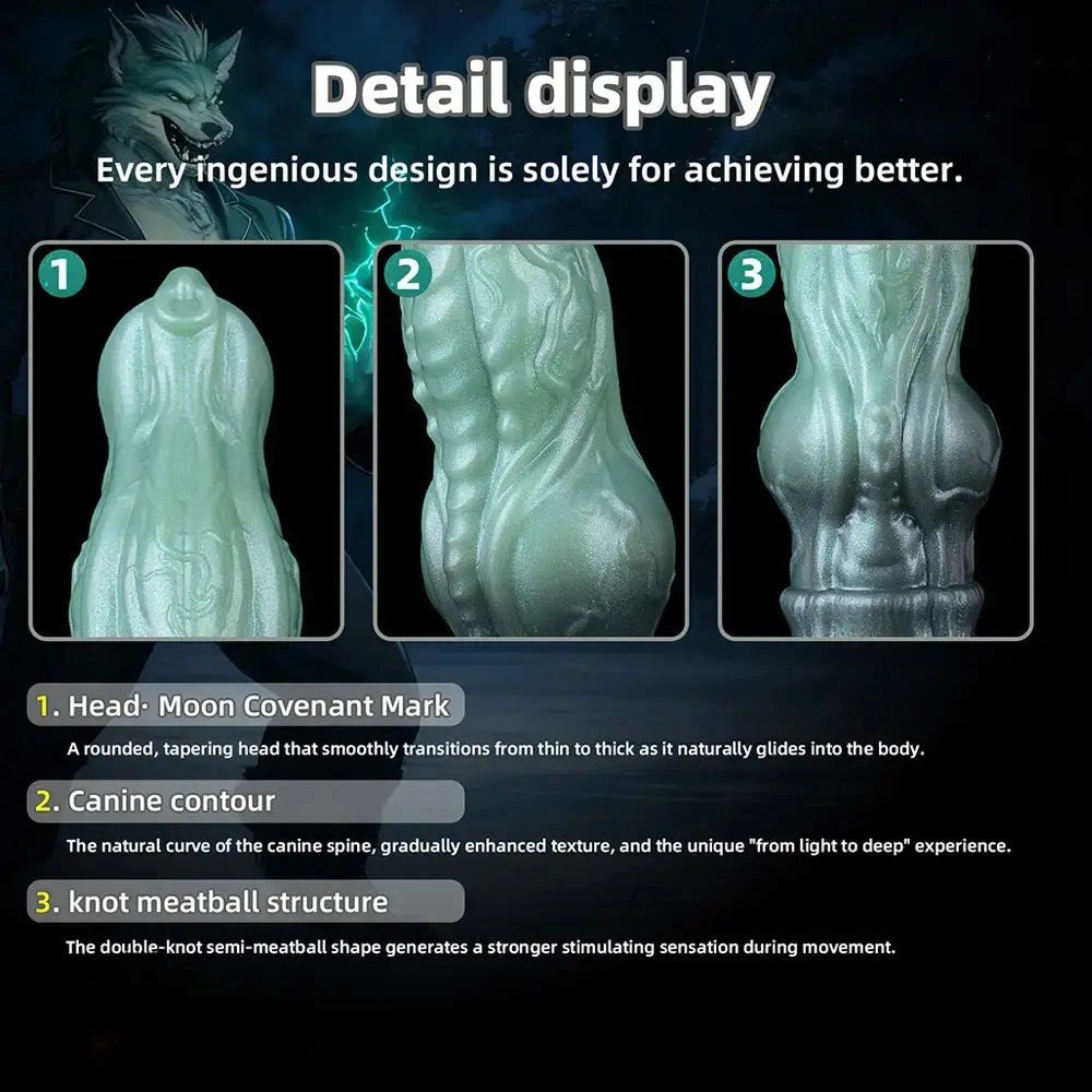 Textured green fantasy hound dildo, photo 5