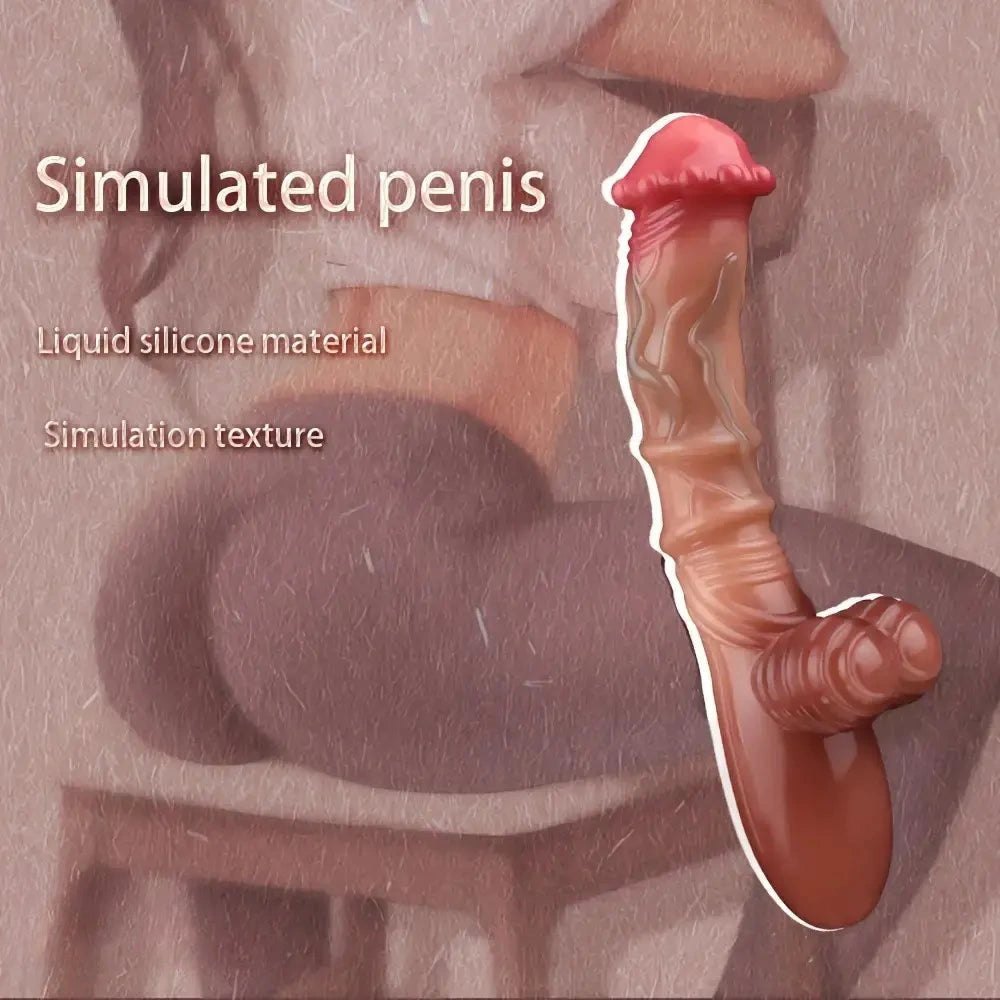 Flesh textured handle silicone massage dildo, photo 5