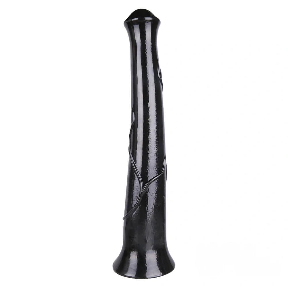 Black textured horse style dildo
