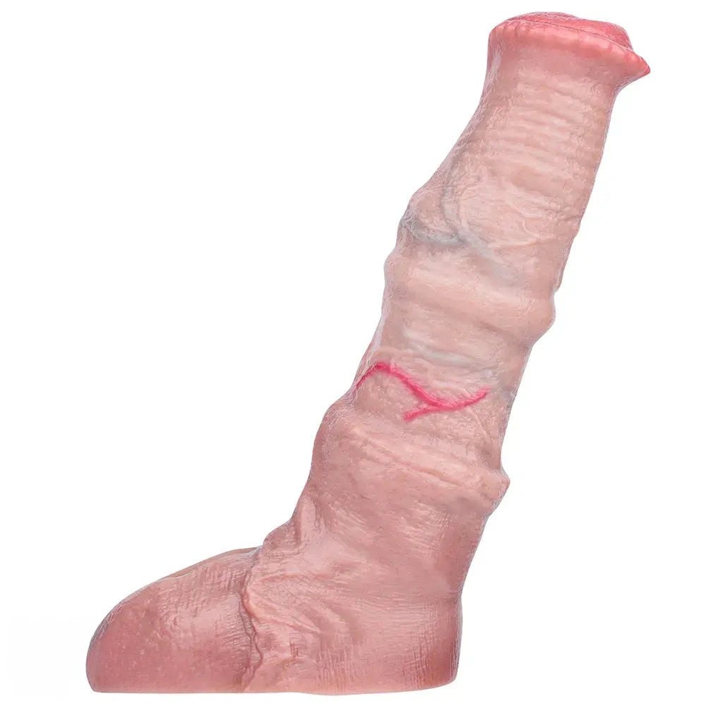 Flesh tone textured silicone horse style dildo, photo 1