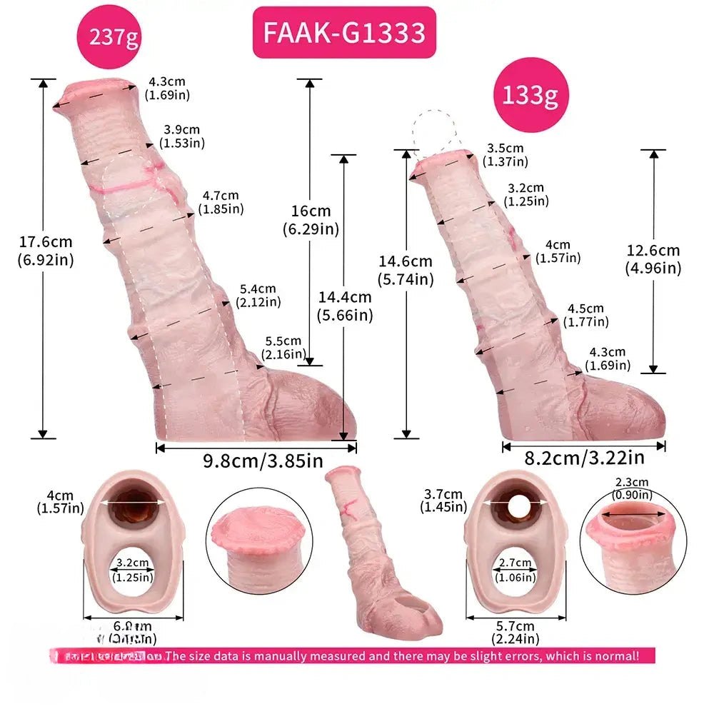 Flesh tone textured silicone horse style dildo, photo 5
