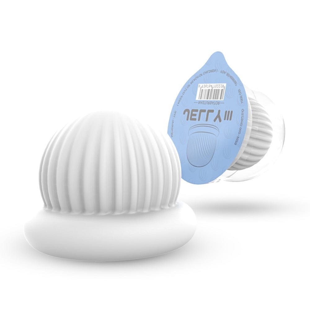 C white jelly textured male masturbator cup