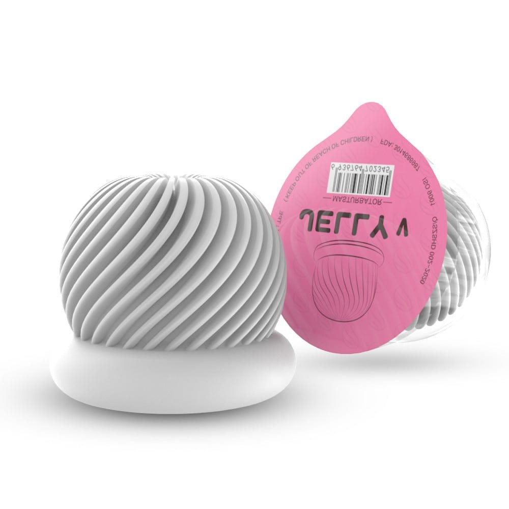 E white jelly textured male masturbator cup