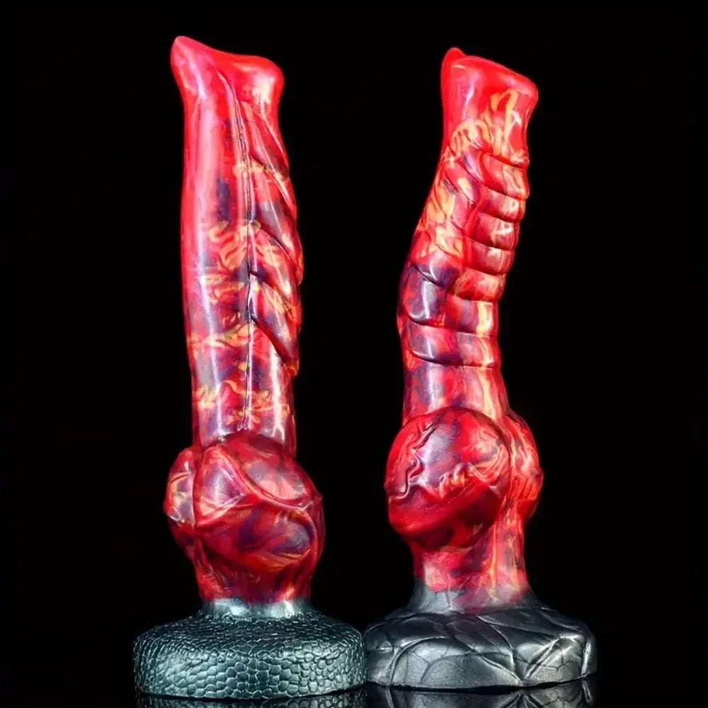 Knotted animal-style silicone dildo, photo 1
