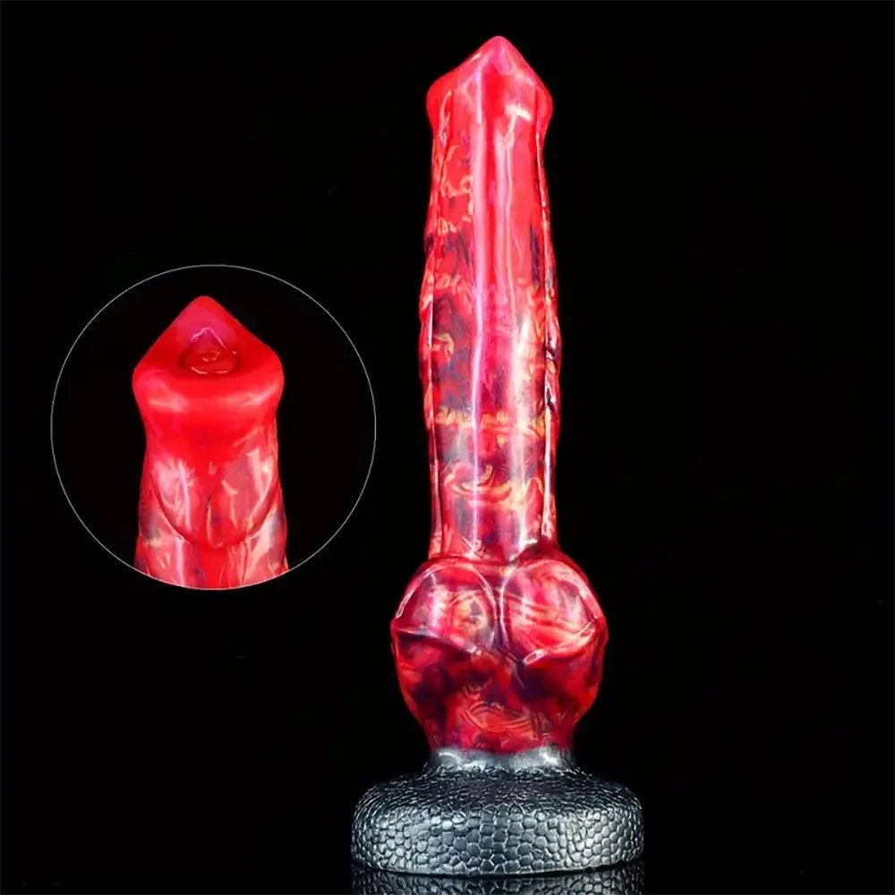 Knotted animal-style silicone dildo, photo 11