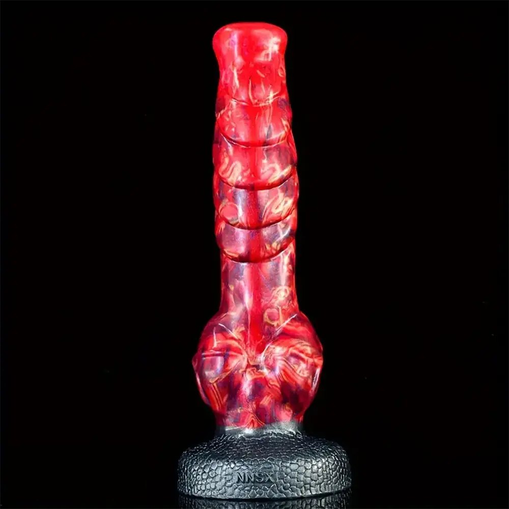Knotted animal-style silicone dildo, photo 5