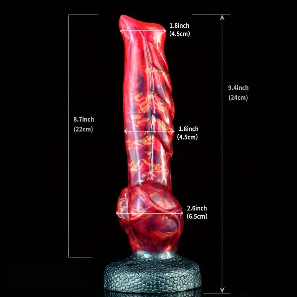 Knotted animal-style silicone dildo, photo 7