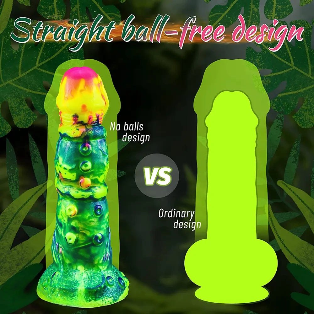 Mixed color textured fantasy silicone dildo, photo 4