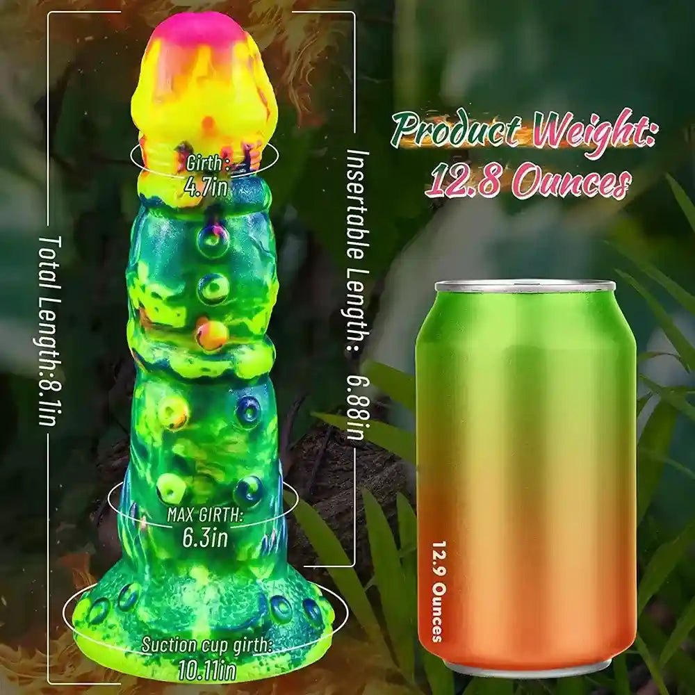 Mixed color textured fantasy silicone dildo, photo 6