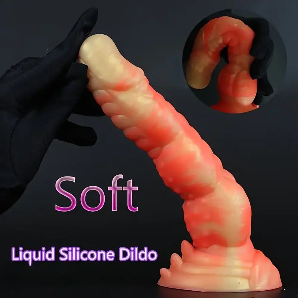 Textured monster silicone fantasy dildo, photo 8