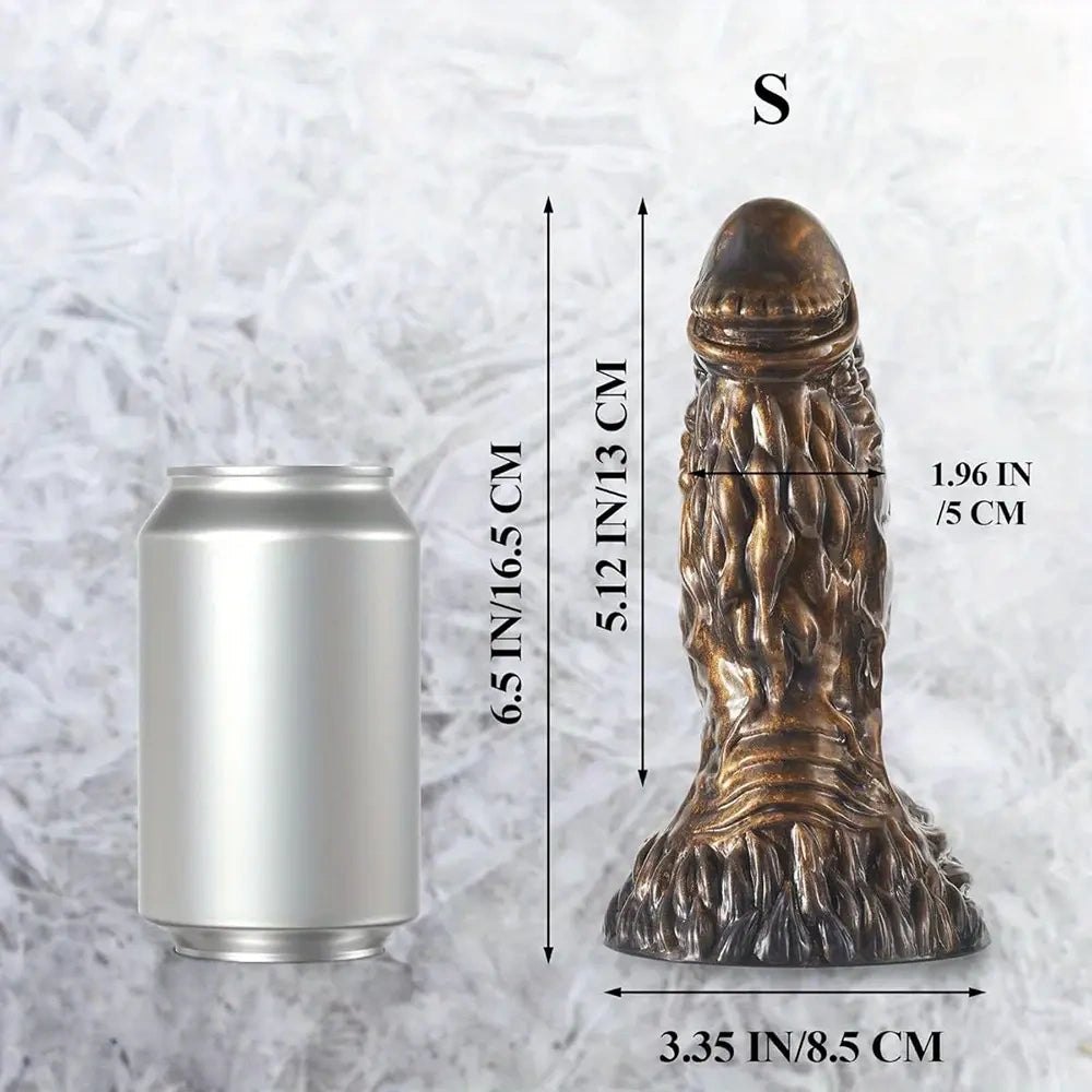 Brown textured fantasy silicone dildo, photo 4